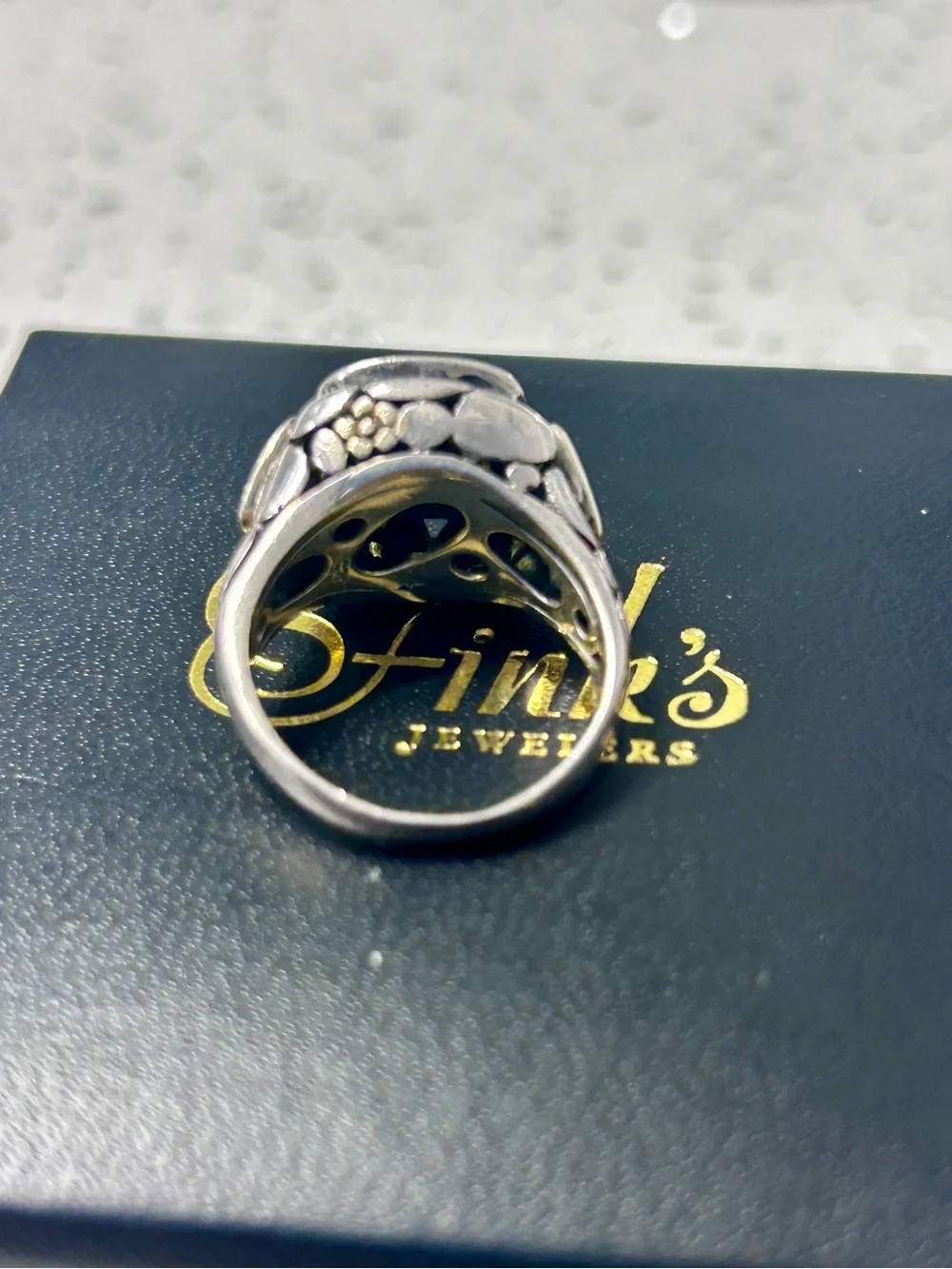 Designer Inspired 925-Stamped Faceted Peridot-Style Silver Ring, size 8.5-9